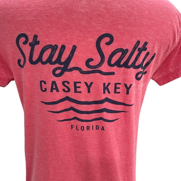 Day Break Women's Coral T-Shirt "Stay Salty" Casey Key Florida Small Beachwear - Picture 8 of 9